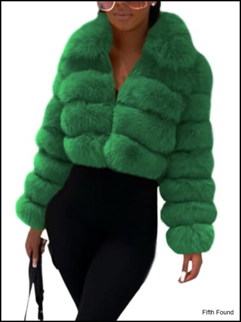 Faux Fur Cropped Puffer Jacket ZipUp Loose Fit Winter Coat